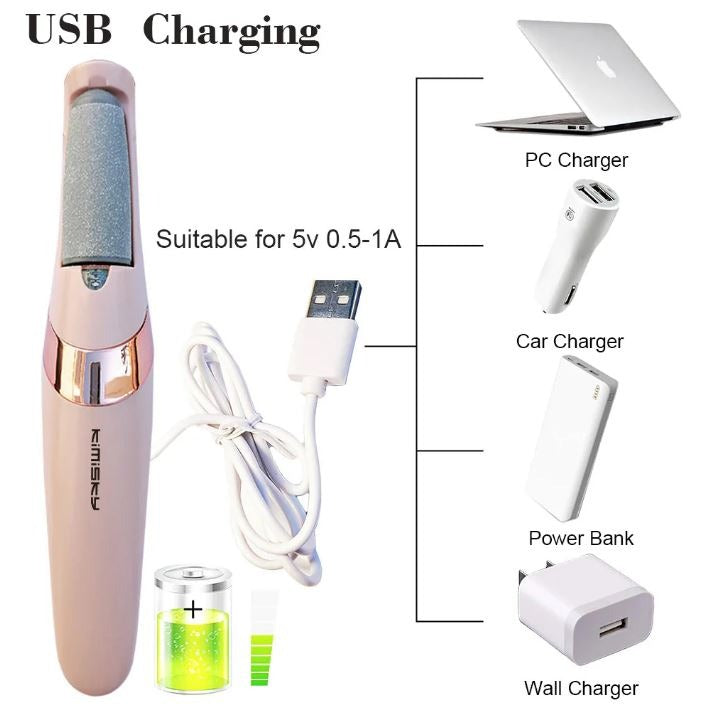 Electric Foot Callus Remover - Professional Rechargeable Pedicure Tool for Dead Skin & Cracked Heels
