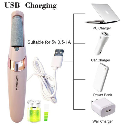 Electric Foot Callus Remover - Professional Rechargeable Pedicure Tool for Dead Skin & Cracked Heels