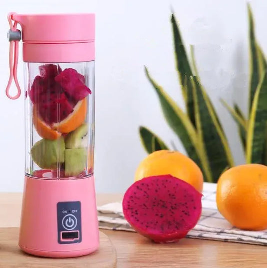 Portable USB Rechargeable Juicer & Smoothie Blender – 6 Blades Cordless Mini Juicing Cup for Travel, Gym & Home