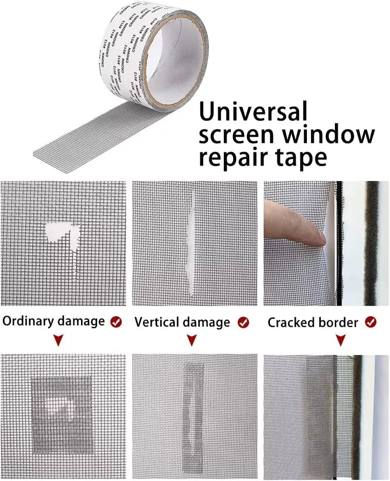 Self-Adhesive Screen Repair Tape – Instant Mesh Fix for Windows & Doors