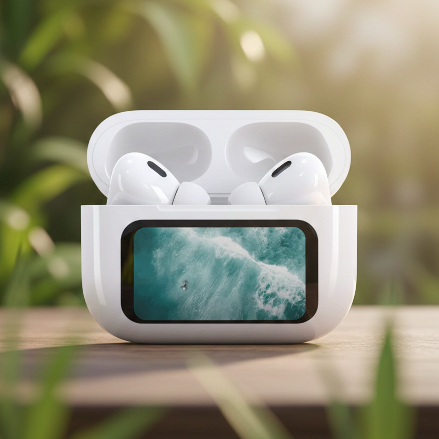 AirPods Pro A9 Smart Case Earbuds – Double Dark ANC/ENC Noise Reduction & LED Touch Display